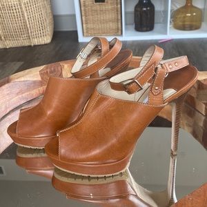 Jimmy Choo Taupe Leather Heels